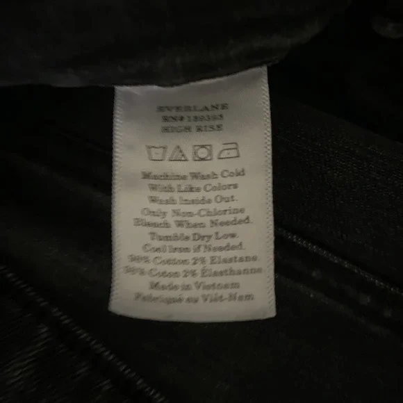 Everlane Jeans 26 Womens Black Skinny‎ Ankle High Rise Denim Essential Staple - Picture 14 of 16